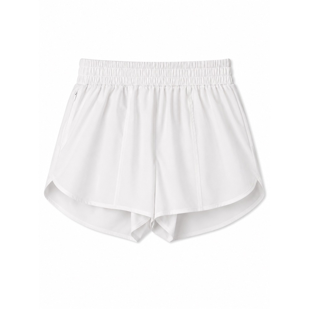 All in Motion White Run Shorts 3" Inseam Built-In Brief Liner Large NWT